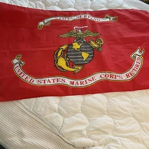 Garden Flag House Yard Banner Decor LARGE 34.5"x59.5" US Marine Retired - Picture 1 of 8