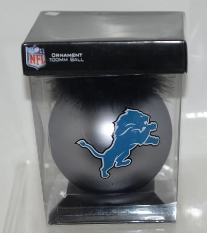 Team Sports America Glass Ball 4 Inch NFL Detroit Lions SIlver Blue Ornament Cover