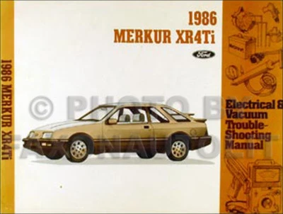 1986 Merkur XR4Ti Eléctrico Y Vacío Problemas Manual 86 Originales OEM - Imagen 1 de 2
