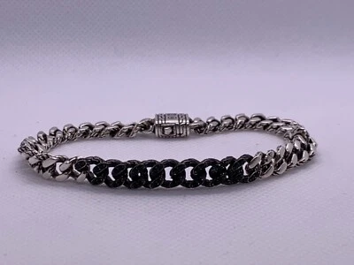 $695 John Hardy Cadena Gourmette Plata Lava (7mm) Pulsera de Eslabones 7.5" Foto 1 de 4