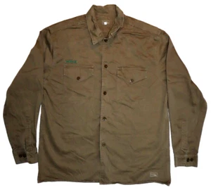 PAUL SMITH JEANS Size XL SUPER CHINO Coat Jacket Olive Brown Long Sleeve ITALY - Picture 1 of 4