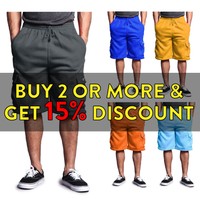 MEN'S FLEECE CARGO SHORTS HEAVYWEIGHT M 
