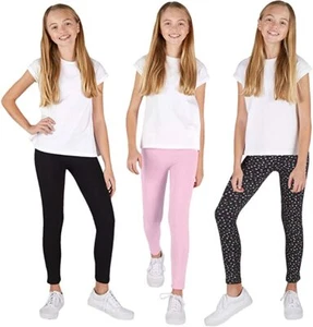 LEE 3 Pack Leggings for Girls | A Stylish Mix of Solid Color or Prints, Super So - Picture 1 of 6