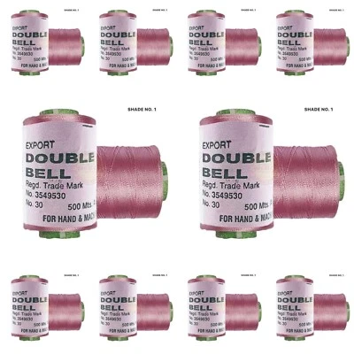 10X Double Bell Viscose Rayon Thread for Embroidery Color Light Pink Shade No.1 - Image 1 of 3