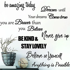 Inspirational Quotes & Motivational Sayings Wall Decals - Vinyl Positive Word Wa - Picture 1 of 8
