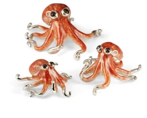 Saturno Silver and Enamel Octopus  - Fully Hallmarked Sterling Silver - Picture 1 of 5