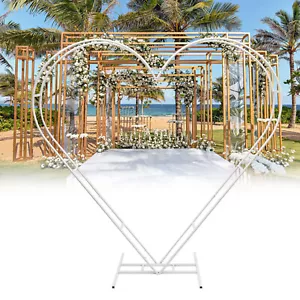 White Heart-Shaped Metal Wedding Arch Balloon Stand Frame for Party Decoration - Picture 1 of 11