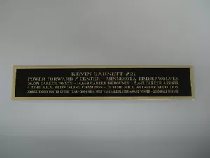 Placa de identificación de Kevin Garnett Timberwolves para una camiseta de baloncesto estuche foto 1,5 X 8 - Imagen 1 de 12