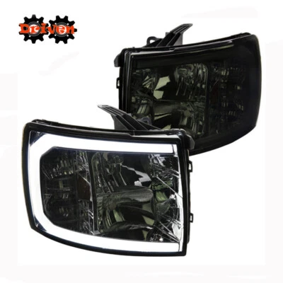 Для 07-13 CHEVY SILVERADO 1500 2500 3500 HD ФАРЫ ДЫМ КОРПУС DRL КОНТУР - Изображение 1 из 3