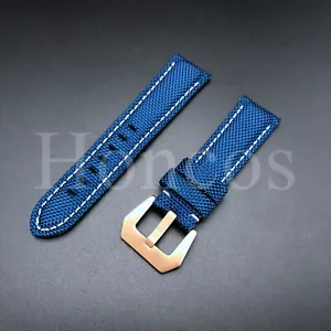 22/24/26 mm azul/w nailon lona correa de reloj correa para relojes Panerai PAM - Imagen 1 de 4