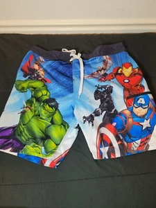 Marvel Swim Trunks Hulk, Iron Man, Captain America, Black Panther Men Large - Picture 1 of 8