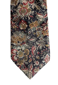 St Michael 90s tie Blue floral Paisley design Vintage 1990s Marks and Spencer - Picture 1 of 3