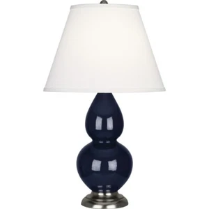 Robert Abbey Small Double Gourd Accent Lamp, Midnight Blue/Silver/Pearl - MB12X - Picture 1 of 1
