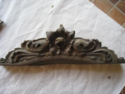 Antique Wood Carving Pediment Architectural Salvage Wall Mount Cover