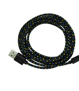 10FT ROUND BRAIDED data charger cable FOR MICRO-C TYPE REVERSIBLE PIN phones - Picture 1 of 29