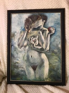 Cuadro al óleo "El pecado" lienzo autor búlgaro - Imagen 1 de 7