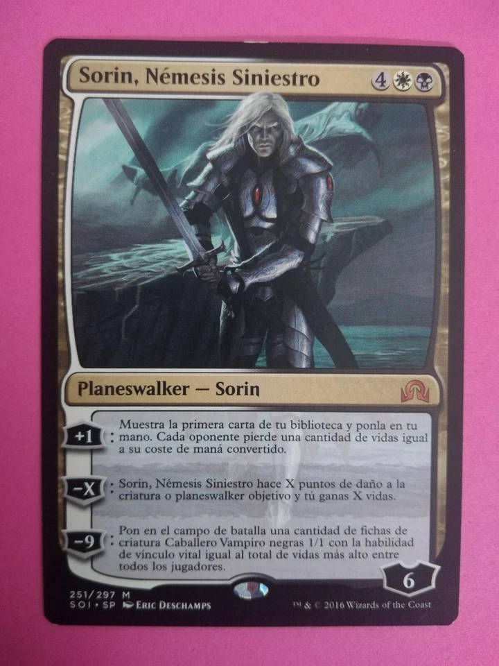 MTG SORIN, GRIM NEMESIS SPANISH Mythic [Good+] Shadows Over Innistrad 2016 WOTC - Image 1 of 2