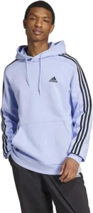 Adidas BLUE SPARK Men's 3 Stripes Fleece Hoodie, US Small - Picture 1 of 4