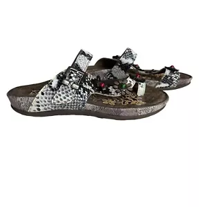 LArtiste Spring Step Kindness Sandals Snake Print Floral Design Leather Size 38 - Picture 1 of 12