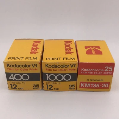 Lot of 3 Kodak - Kodachrome Kodacolor 1000 400 - 12 20 Exp Color Film 1984 NOS - Image 1 of 4