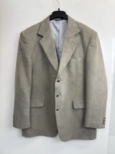 Barry Faux Suede Sport Coat Blazer Men’s Size  44R Grey Jacket 3 Button - Picture 1 of 11