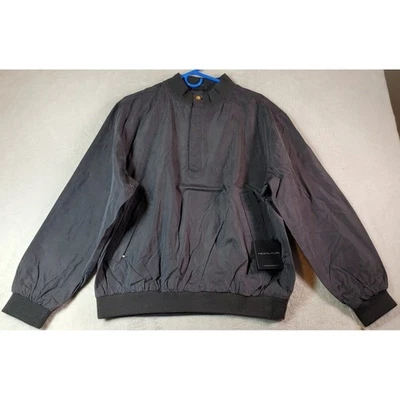 Chaqueta Nicklaus Golf Performance Para Hombre M Negra Seda Resistente al Agua 1/4 Cremallera $175 Foto 1 de 4