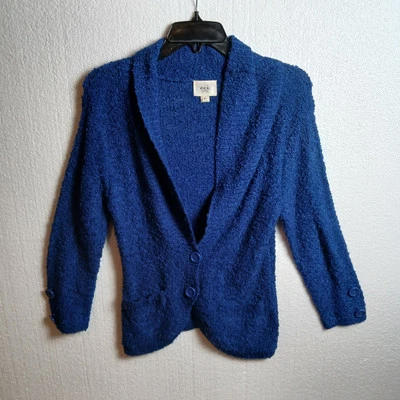Suéter cárdigan difuso elástico azul real ECI New York. Talla - Extra pequeña Foto 1 de 4