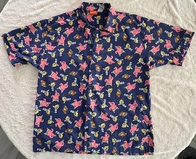 Vintage 2002 Nickelodeon SpongeBob SquarePants & Patrick Mens L Button Up Shirt - Image 1 of 4