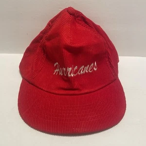 Vintage Hurricanes Red Corduroy Hat - Carolina - University Miami - Yupoong - Picture 1 of 7