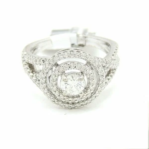 0.83Ct Natural Diamond In 14k White Gold Wedding Engagement women Ring Size 6.5 - Picture 1 of 12