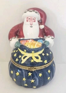Mr. Christmas Porcelain Music Box Hinged Santa Rotating Dancers Joy to the World - Picture 1 of 5