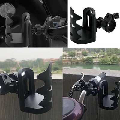 Motorcycle Cup Holder Bottle Water Mount Stand Black Fit For 17MM-32MM Handlebar - Image 1 of 4