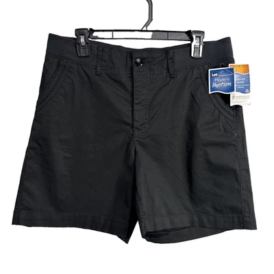 Lee Fit Innovations Chino Shorts Women's 12 Medium Black Modern Motion Stretch - Image 1 of 4