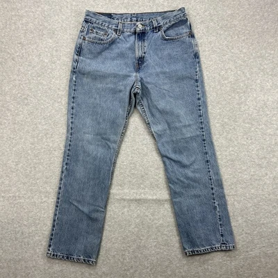 Vintage Levis 505 Jeans Womens 13 JR S 28x32 Blue Denim Pants Slim Straight Y2K - Image 1 of 4