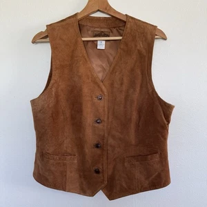 De Colección Pendleton Original Chaleco Para Hombres Mediano Piel de Cerdo Gamuza Cuero Occidental Abotonado - Imagen 1 de 10