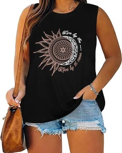 Plus Size Tops for Women Sleeveless Summer Tank Top Loose Fit Casual Tunics S... - Picture 1 of 7