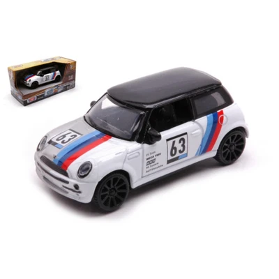 MINI COOPER N.63 GT RACING 2005 WHITE/BLACK/BLUE RED 1:43 Motormax Auto Competiz - Immagine 1 di 3