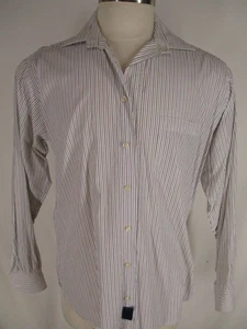 Burberry London Mens Blue Stripe Long Sleeve Cotton Dress Shirt 15.5-35 - Picture 1 of 3