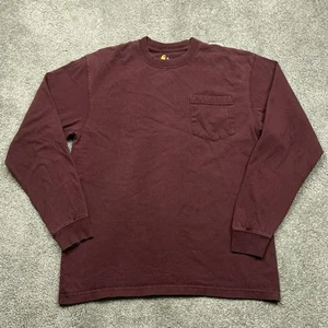 Camisa Carhartt Para Hombres Mediana Borgoña Roja Manga Larga Trabajo Bolsillo Camiseta K126 - Imagen 1 de 10