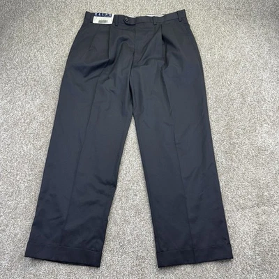 NUEVO Pantalones de Vestir Ralph Lauren Para Hombre 36x30 (Real 35x29) Gris Cuadros Plisados Puños Foto 1 de 4