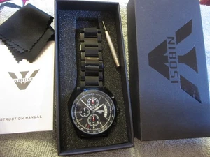 Nibosi 1985 chronograph quartz wrist watch. N12327. Bx, instructions incl. Black - Picture 1 of 12