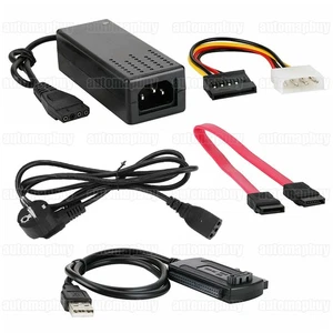 Câble adaptateur USB vers IDE SATA 2,5" 3,5" disque dur lecteur HDD SSD EU mâle - Photo 1/15
