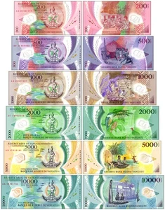 Vanuatu 200-10000 Vatu 6 Pieces Set, 2010-2020, P-12b-19a.2, UNC Polymer - Picture 1 of 7