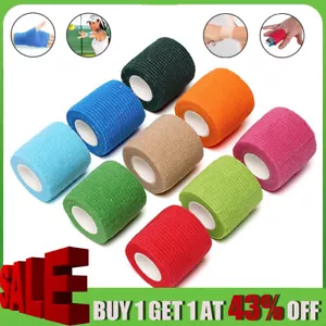 10 Rolls Cohesive Elastic Bandage Self Adhesive Sports Protector Finger Wrist - Picture 1 of 20