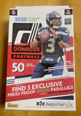 (1) 2020 Donruss RED TARGET Football Factory Sealed Hanger Box, 50 Cards! QTY! - Image 1 of 4