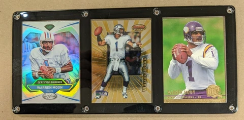 WARREN MOON 3 CARD PLAQUE HOUSTON OILERS SEATTLE SEAHAWKS MINNESOTA VIKINGS Cover