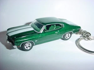 HOT 3D GREEN CHEVROLET CHEVELLE SS CUSTOM KEYCHAIN John Wick bling greenlight - Picture 1 of 5