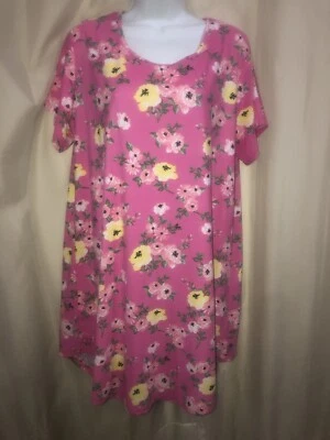 VESTIDO PLUMERO ROSA FLORAL PATIO HOUSE LOUNGE VESTIDO Para Mujer 1X Foto 1 de 4