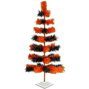 18'' Halloween Christmas Tree Tinsel Feather Style Holiday Tree 1.5FT Table-Top - Picture 1 of 5