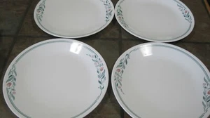 CORELLE ~ ROSEMARIE ~ 10 1/4" DINNER PLATES ~ SET OF (4) ~ TULIPS ~ EUC - Picture 1 of 6